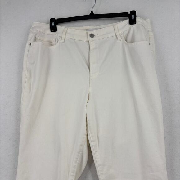 Athleta Sculptek Skinny Ankle Jeans Plus Size 22 White High Rise Stretch Denim - Picture 2 of 12